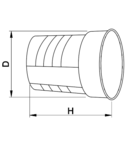 Prelungire pentru doze, reglare al adancimii, alb UDT60 H=40-85mm,D=70mm