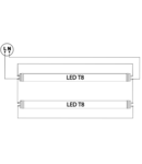 CIL protejate pt.tuburi luminoase LED, aliment. pe o parte TLFVLED212 230 V, 50 Hz, G13, 1200 mm, IP65, ABS/PC, EEI=A++,A+,A