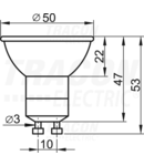 Sursa LED, rosu MR230L-R 230V, 50Hz, MR230, 1,2W, 120°, GU10, 18×LED