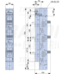 Separator vertical cu sig. MPR, desc.individuala a polilor SL1-3X/9/KM2G-F 500/690V AC, 220/400V DC, max.250A, 3P, 1, V