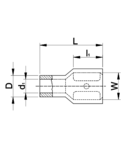 Mufa glis. alungita,complet iz. 2,5 mm2/4,8×0,5mm/albastra KTCSH5-HF 2.5mm2 4.8x0.5 kék hosszított fémrésszel