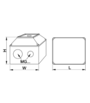 Intrerupator manual, ON-OFF, in carcasa TK-206/2T65 400V, 50Hz, 20A, 2P, 5,5kW, 48×48mm, 60°, IP65