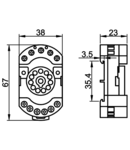 Soclu pentru releu RS90.23 RM11, RT11