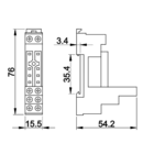 Soclu pentru releu RSPSF-14AE PRxx-1V16A, PRxx-2V