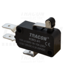 Micro intrerupator cu tija-arc si rola KW3-41 1×CO 10(3)A/230V, 15mm, 6,3x0,8 mm, IP00