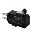 Micro intrerupator cu tija-arc si rola KW3-45 1×CO 10(3)A/230V, 15mm, 4,8x0,8 mm, IP00