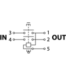 Intrerupator de sig. cu releu,fixare cu surub, rama galbena SSTM-045 5PIN, 230 VAC, 12A/AC3, IP54, 6,3×0,8