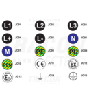 Eticheta autoadeziva, borna de conectare la pamantare JC15 d=20 mm