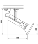 Proiector cu halogenuri met.,simetric,cu balast,rotund,alb R-FHK-150-FEH 230V, 50Hz, G12, max.150W, EEI=A