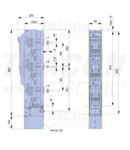 Separator vertical cu sig. MPR,desc. simultana a polilor SL2-3X3/3A 500/690V AC, 220/400V DC, max.400A, 3P, 2