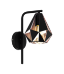 Lampa perete CARLTON 4 negru, copper color-antique 220-240V,50/60Hz