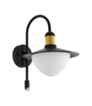 Lampa perete SIRMIONE negru, gold 220-240V,50/60Hz IP44