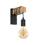 Lampa perete TOWNSHEND negru, brown 220-240V,50/60Hz