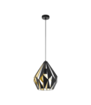 Lampa suspendata CARLTON 1 negru, gold 220-240V,50/60Hz