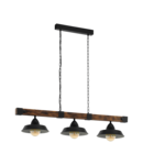 Lampa suspendata OLDBURY negru, brown rustic 220-240V,50/60Hz