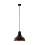 Lampa suspendata SOMERTON negru, copper 220-240V,50/60Hz IP20