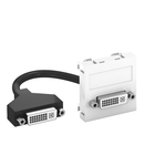 DVI-I connection, 1 module, straight outlet, with connection cable | Type MTG-DVI F SWGR1