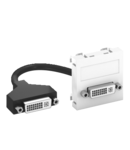 DVI-I connection, 1 module, straight outlet, with connection cable | Type MTG-DVI F AL1