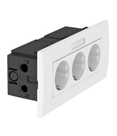Priza- AR45, triple, with labelling panel for horizontal device installation | Type SDE-RW D0GN3B