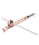 Ridge conductor holder with tensioning spring 8 mm copper-plated | Type 132 U-CU