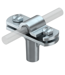 Cable bracket with hinged crossbar Rd 8−10, 30 mm mounting height, galvanised | Type 168 DIN-K-M8