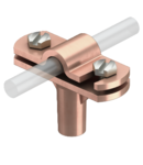 Cable bracket with hinged crossbar Rd 8−10, 30 mm mounting height, copper-plated | Type 168 DIN-K-M8