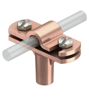 Cable bracket with hinged crossbar Rd 8−10, 30 mm mounting height, copper-plated | Type 168 DIN-K-M8