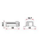 Clema cu conexiune rapida, alb, 2 x 25mm², 14 x 6 mm²