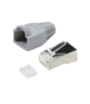 Conector RJ45 pt flex Cat.6 ecranat incl. manson gr, 100 buc