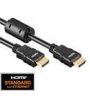 HDMI 1.4 Cable, 2x HDMI19 Typ A male, Ferrit/Gold,Black, 10m