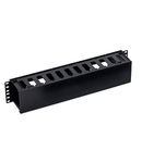 Organizator cabluri 19", 2U, plastic, negru RAL9005