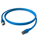 Patchcablu Cat.6a/10GB ecranat RJ45,LS0H,albastru 0,5m