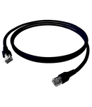 Patchcablu Cat.6a/10GB ecranat RJ45,LS0H,negru 0,5m