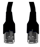 Patchcablu Cat.6a/10GB ecranat RJ45,LS0H,negru 0,5m