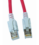 Patchcablu Cat6a cu LED ecranat RJ45 rosu 10GB 10m