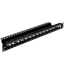 Patchpanel 19" 24 porturi(SFA)(SFB) goale,1UH,negru,scurt