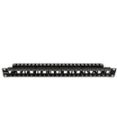 Patchpanel 19" 24 porturi(SFA)(SFB) goale,1UH,negru,scurt