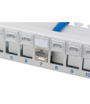 Patchpanel gol 19" pt. 24 module(SFA)(SFB),loc pt. Etichete