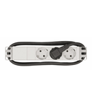 PDU 10", 3xSchuko, profil ALU 1U, cablu conexiune 2m,RAL7035