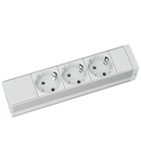 PDU 10", 3xSchuko, profil ALU 1U, cablu conexiune 2m,RAL7035