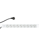 PDU 19", 9xUTE, profil PVC 1U, cablu conexiune 2m,RAL7035