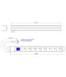 PDU IT Meter cu contor de energie, 8xUTE,19",1UH,aluminiu