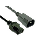Powercord Extension Cable, C13, Black, 3m