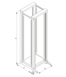 Rama dubla profil 19", L=616 x H=2031 x A=700, 42U