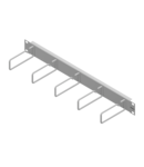 Routing Panel 1U with 5 Cable Clamps of Steel 110mm RAL7035
