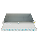 Splicebox, 16 fibre,SC,50/125µm OM3, culisant,19",1UV