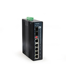 Switch 4xRJ45 (PoE+) + 1xRJ45/SFP + 1xSFP, 126W, sina DIN