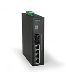 Switch 4xRJ45 (PoE+) + 1xSC MM, 126W, pentru sina DIN