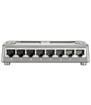 Switch 8xRJ45 10/100 silentios,f. vent.,alim. extern,Desktop