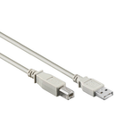 USB 2.0 A-B Cable, A male - B male, Grey, 2m